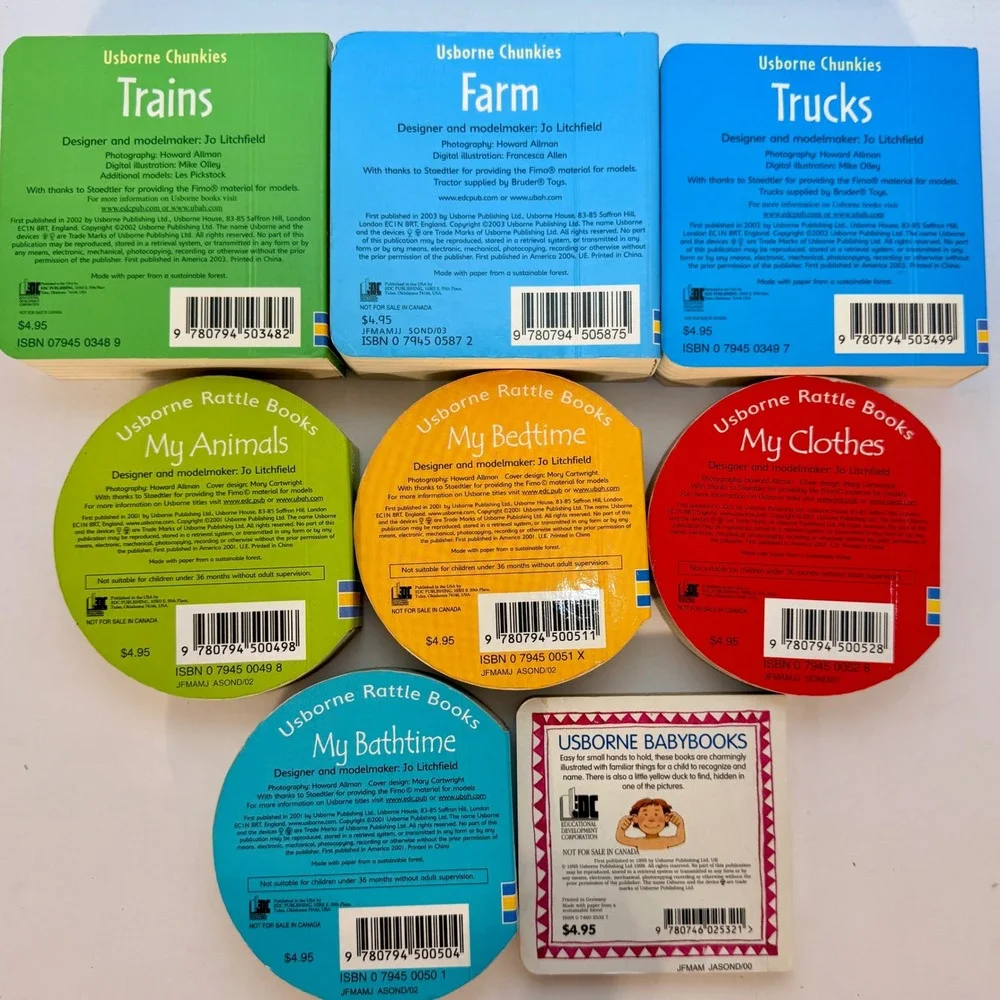Usborne Board Book Lot of 8 Chunkies Rattle Books‎ Babybooks Jo Litchfield Mixed